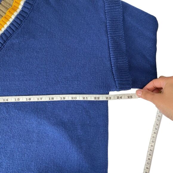 Dazy Oversized Preppy Deep V-Neck Sweater Women's Blue Chunky Knit Size: L 511 - Picture 6 of 6